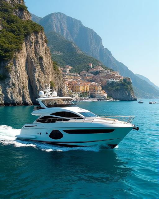 Yacht di lusso sulla Costiera Amalfitana.